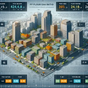 informative and professional diagram illustrating the concept of Floor Area Ratio (FAR) in urban real estate