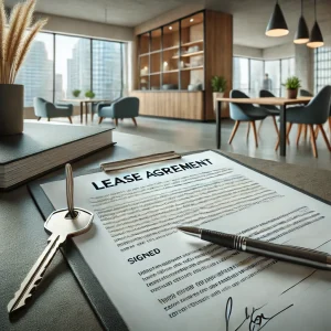 Real estate lease agreement with pen and key, symbolizing lease term optimization - renew realty