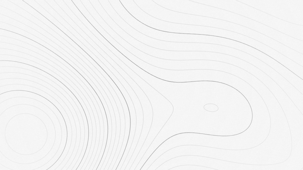 Topographic contour lines of land, black and white illustration