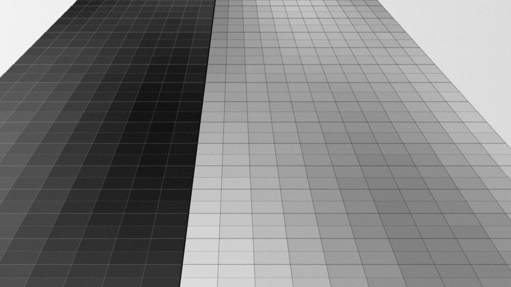 Glass office tower corner, black and white illustration